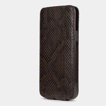 etui iphone 13 pro max - cuir python brun 4