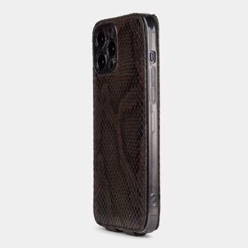 etui iphone 13 pro max - cuir python brun 6