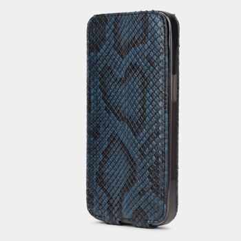 etui iphone 13 pro max - cuir python bleu 4