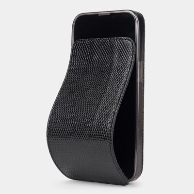 Funda iphone 13 pro max - piel de lagarto negra