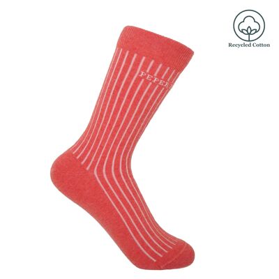 Recycled Ribbed Womens Socks - Coral