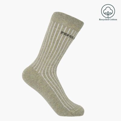 Calcetines Mujer Canalé Reciclado - Beige