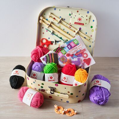 Kit per lavorare a maglia - Borsa con bottoni - Realizza i lavoretti dei tuoi bambini