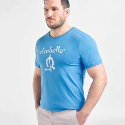 T-shirt blu Il cavallo_logo
