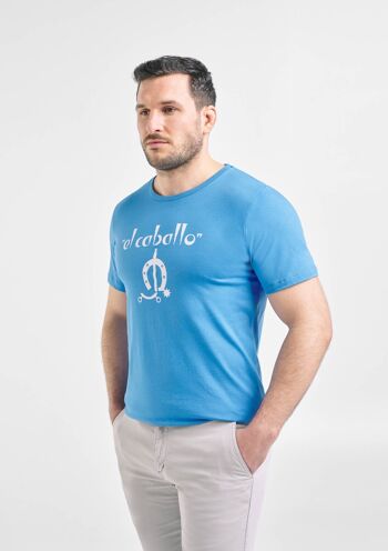 T-shirt bleu Le Cheval_logo 1
