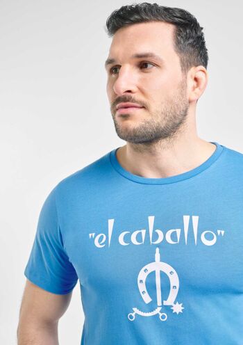 T-shirt bleu Le Cheval_logo 3