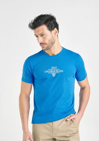 Tee-shirt bleu caramel 1