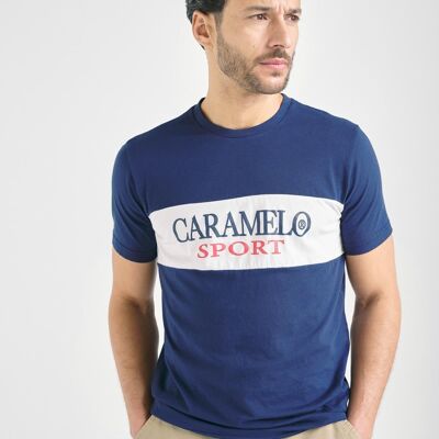 Caramel Navy T-Shirt_Siebdruck-Logo