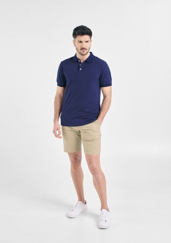 Polo en coton bleu marine Centauro 4