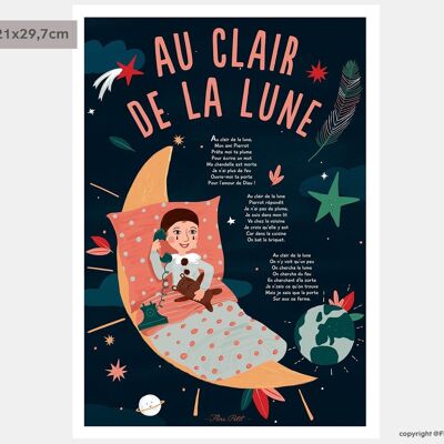 Affiche A4 - Au clair de la lune