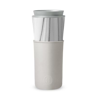 White Marble Travel Mug - Cloudy Grey 450 mL