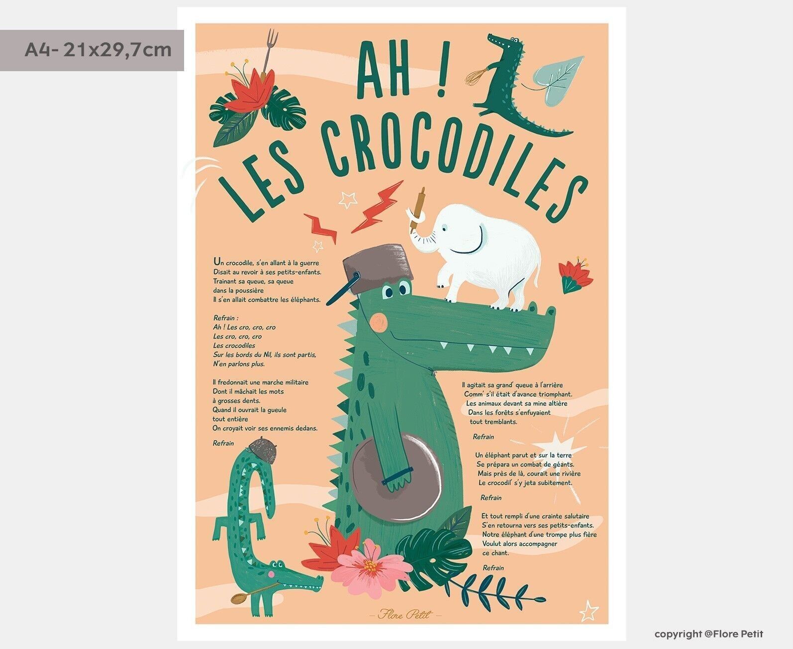 A4 Poster - Ah Krokodile!