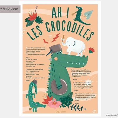 A4 Poster - Ah crocodiles!