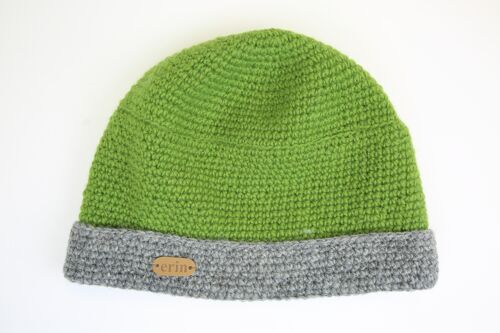 PK839 Crochet Turnup Hat Green