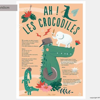 Affiche 30x40 - Ah les crocodiles !