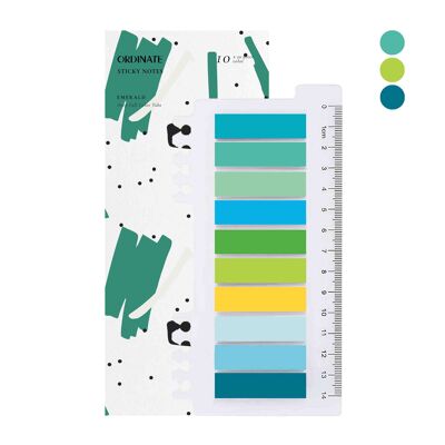 Emerald | Ordinate Transparent Sticky Notes | Sticky notes | Adhesive strips | Sticky markers | for office, school accessories | Bookmark | aesthetic stationery | small index tabs | sticky notes