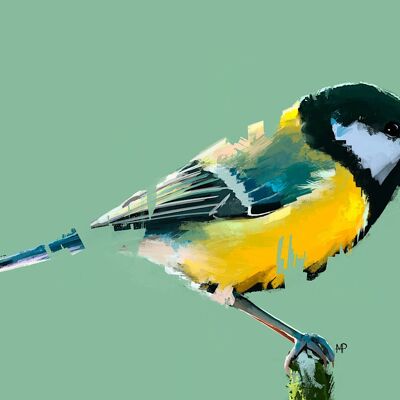 Great Tit Bird Art Print & Canvas - A4 Print (210 x 297mm)