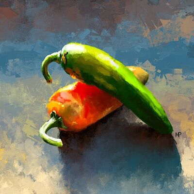 Chillies Print & Canvas - A4 Print (210 x 297mm)