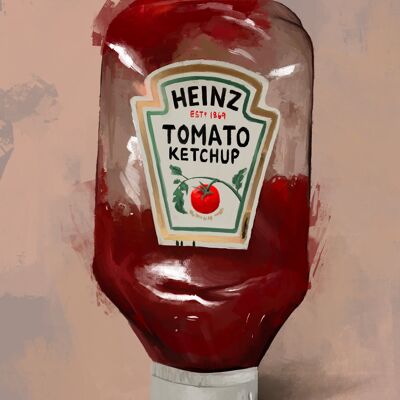 Ketchup Art Print & Canvas - A4 Print (210 x 297mm)