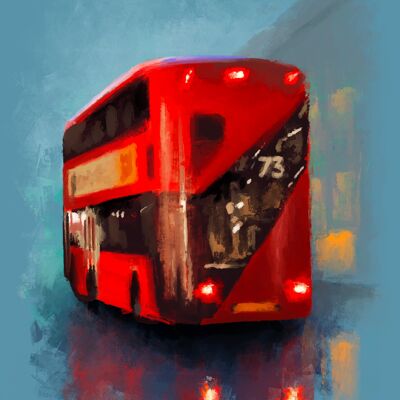 London Bus Art Print & Canvas - A4 Print (210 x 297mm)