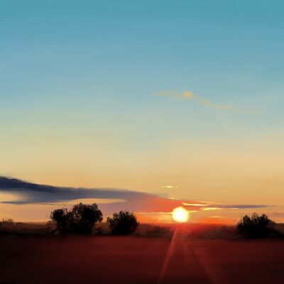 The End of Another Day Scenery Art Print & Canvas - A4 Print (210 x 297mm)