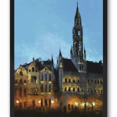Grand Place, Brussels Scenery Art Print & Canvas - A4 Print (210 x 297mm)