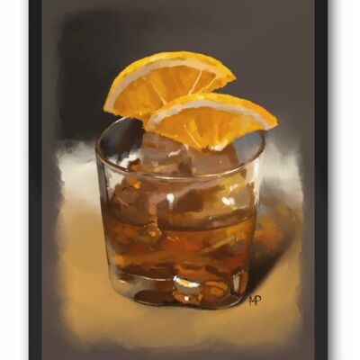 A Glass of Whiskey Art Print & Canvas - A3 Print (297 x 420mm)