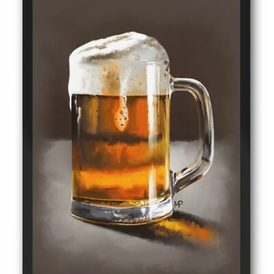 A Pint of Beer Art Print & Canvas - A4 Print (210 x 297mm)