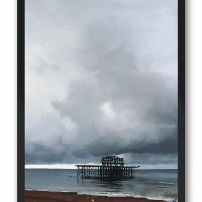 Brighton West Pier Art Print & Canvas - A4 Print (210 x 297mm)