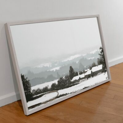 Winter Landscape Scenery Art Print & Canvas - A4 Print (210 x 297mm)