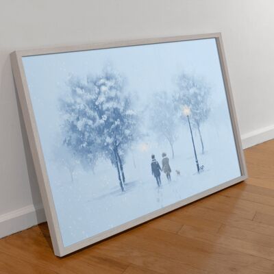A Walk in the Snow Scenery Art Print & Canvas - A4 Print (210 x 297mm)