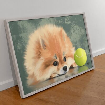Pomeranian Dog Animal Art Print & Canvas - A4 Print (210 x 297mm)