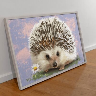 Hedgehog Cute Animal Art Print & Canvas - A4 Print (210 x 297mm)