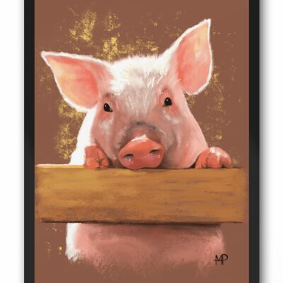 Piggy Animal Art Print & Canvas - A4 Print (210 x 297mm)