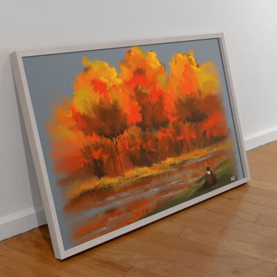 Autumn Snuggle Scenery Art Print & Canvas - A3 Print (297 x 420mm)