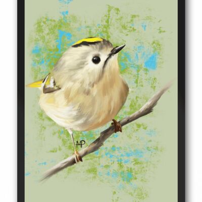 Goldcrest Bird Art Print & Canvas - A4 Print (210 x 297mm)