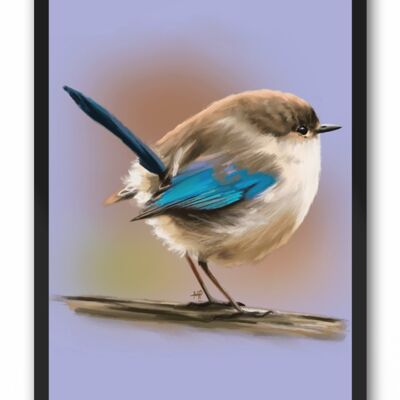 Fairywren Bird Art Print & Canvas - A3 Print (297 x 420mm)