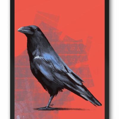 Raven Bird Art Print & Canvas - A3 Print (297 x 420mm)