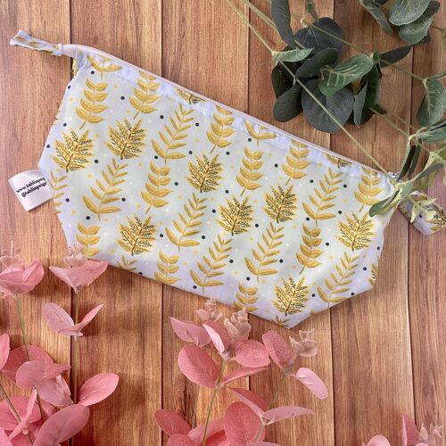 Yellow Foliage Makeup Bag