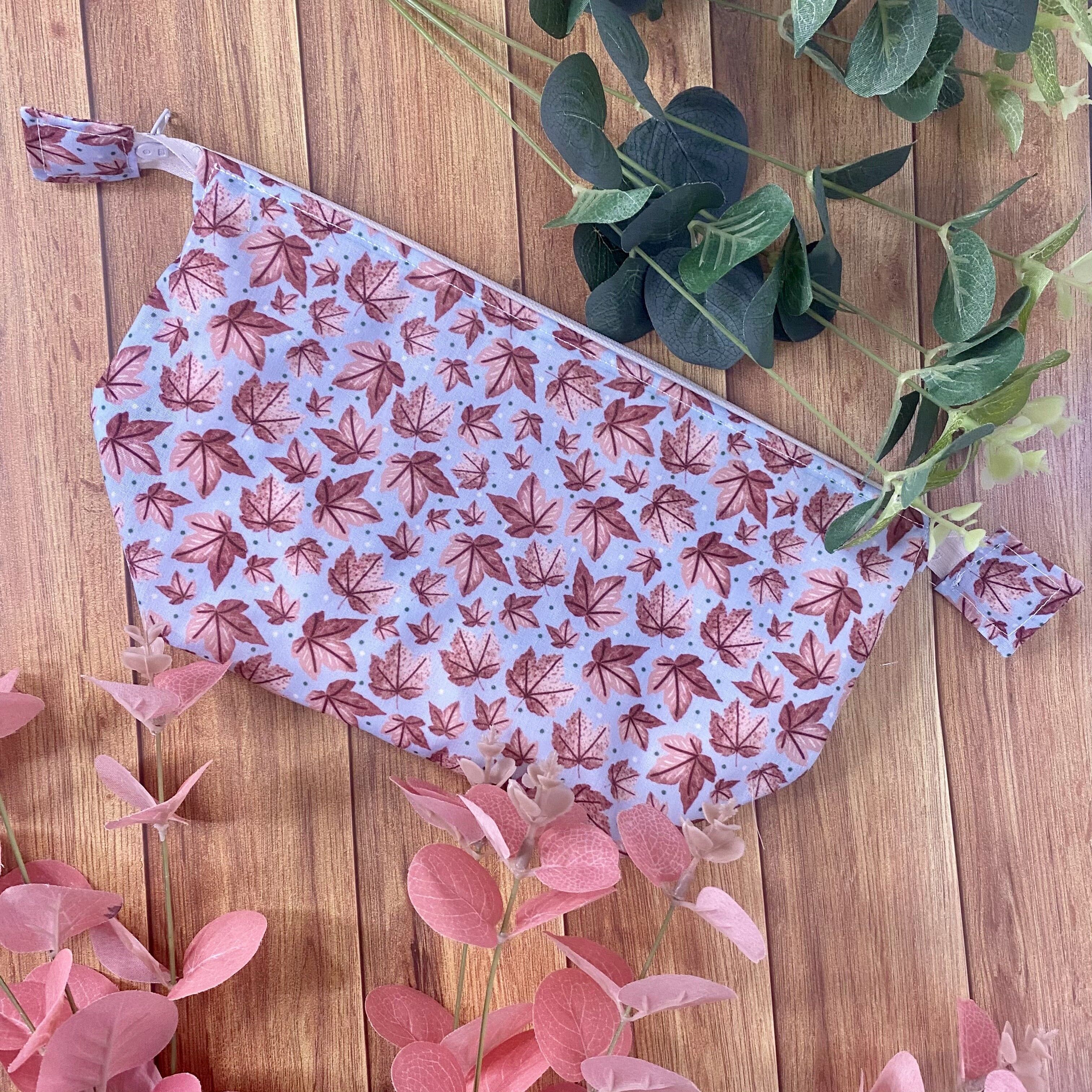 Pink Leafy Makeup Bag