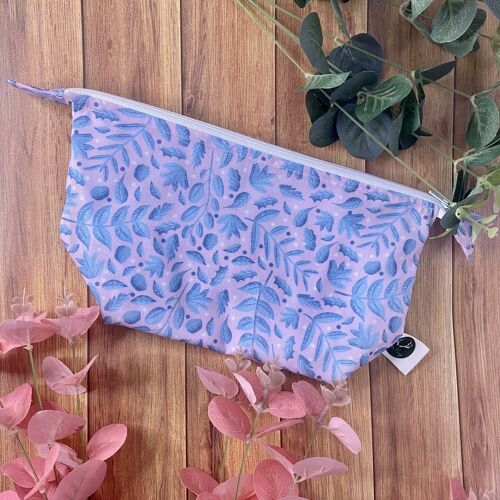 Blue Foliage Makeup Bag