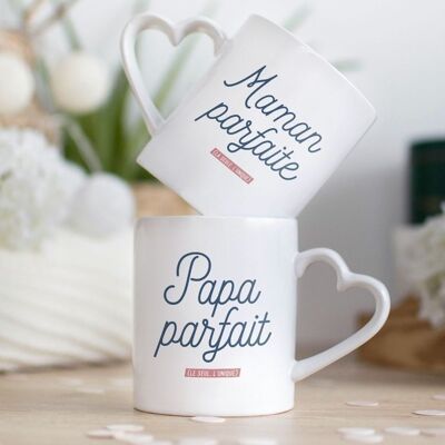 Taza de cerámica con asa corazón Papa pafait