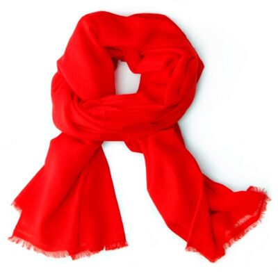Cashmere scarf 100x200 cm ultra soft & light, racing red