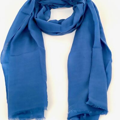 Echarpe laine cachemire 100x200 cm 8.1 bleu azur