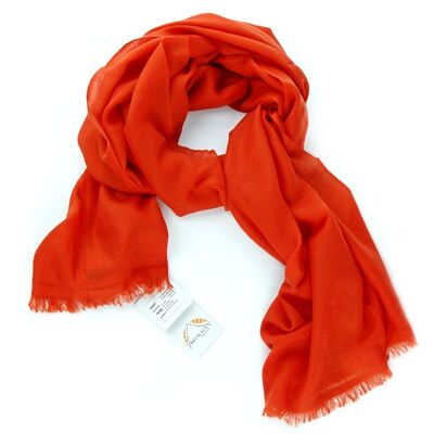 Cashmere wool scarf 100x200 cm 8.1 mandarin red