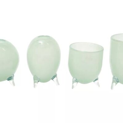 DutZ EVITA with Feet Mouth blown glass Vase Set of 4pcs (1681193)