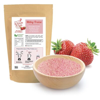 Polvo con sabor a Bubble Tea - Fresa - 250g