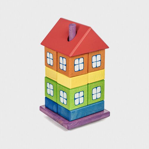 Wooden Construction Set - Rainbow House