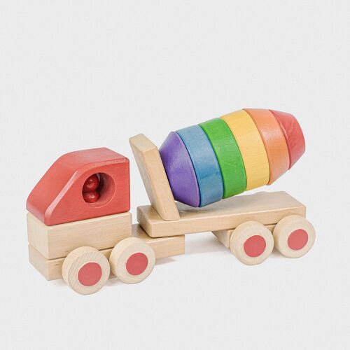 Wooden Mixer Truck With Stacking Circle