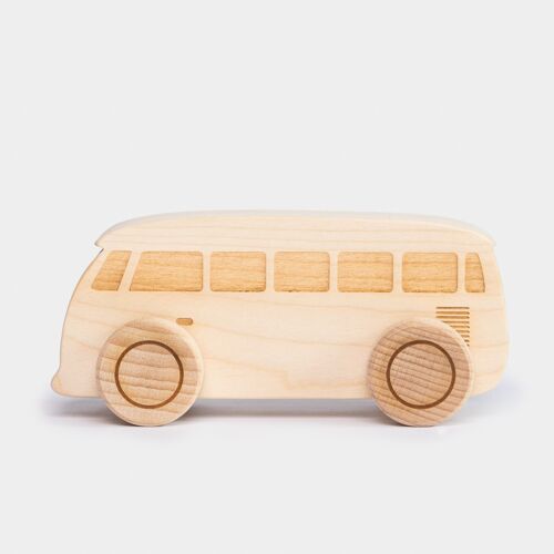Wooden Car Bus - Natural